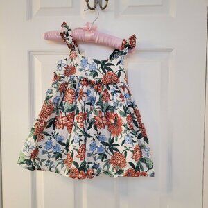 infant Sundress pink and blue floral print